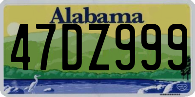AL license plate 47DZ999