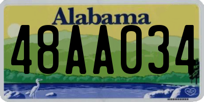 AL license plate 48AA034