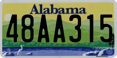 AL license plate 48AA315