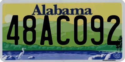 AL license plate 48AC092