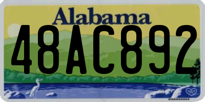 AL license plate 48AC892