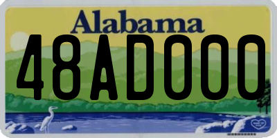 AL license plate 48AD000