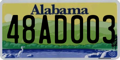 AL license plate 48AD003