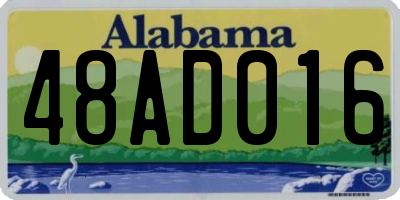AL license plate 48AD016