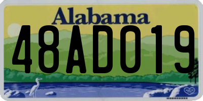AL license plate 48AD019