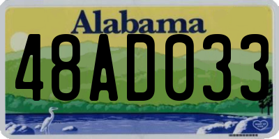 AL license plate 48AD033