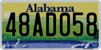 AL license plate 48AD058