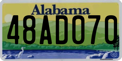 AL license plate 48AD070