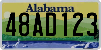 AL license plate 48AD123