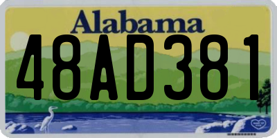 AL license plate 48AD381