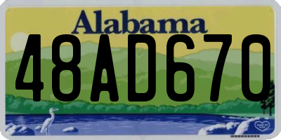 AL license plate 48AD670