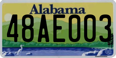AL license plate 48AE003