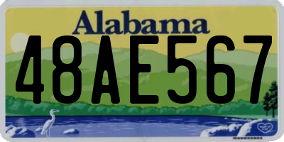 AL license plate 48AE567