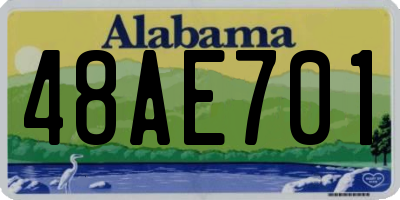 AL license plate 48AE701