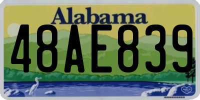 AL license plate 48AE839