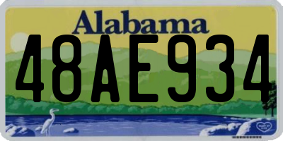 AL license plate 48AE934
