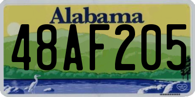 AL license plate 48AF205