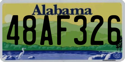 AL license plate 48AF326