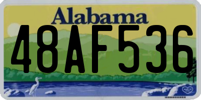AL license plate 48AF536