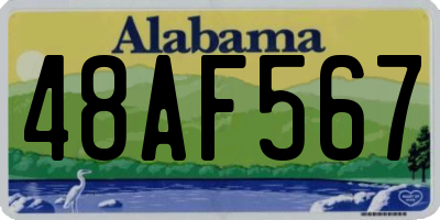 AL license plate 48AF567