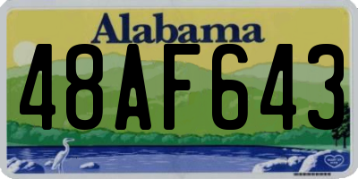 AL license plate 48AF643