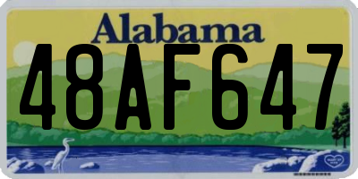 AL license plate 48AF647