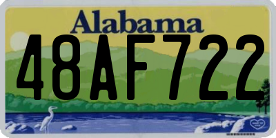 AL license plate 48AF722