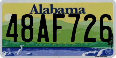 AL license plate 48AF726