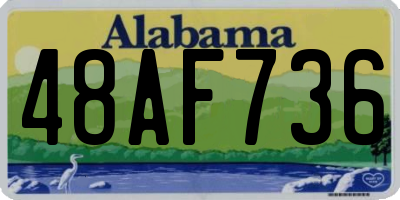 AL license plate 48AF736