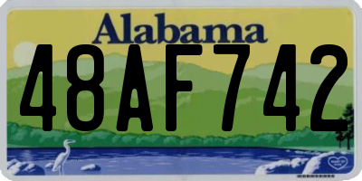AL license plate 48AF742