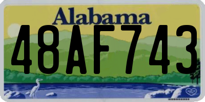 AL license plate 48AF743