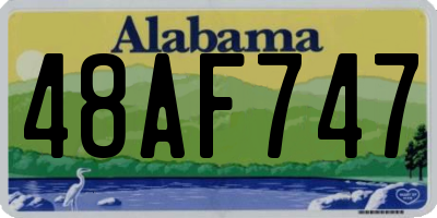 AL license plate 48AF747