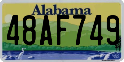 AL license plate 48AF749