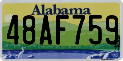 AL license plate 48AF759