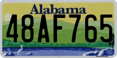 AL license plate 48AF765