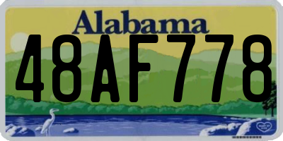 AL license plate 48AF778