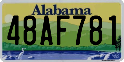 AL license plate 48AF781