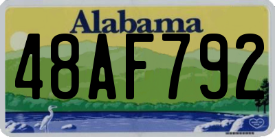 AL license plate 48AF792