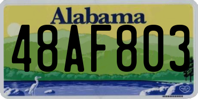 AL license plate 48AF803