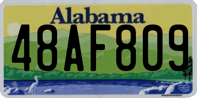 AL license plate 48AF809