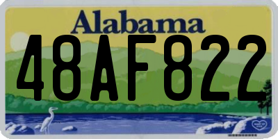 AL license plate 48AF822