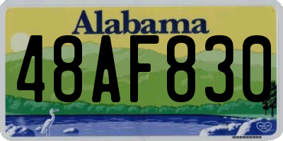 AL license plate 48AF830