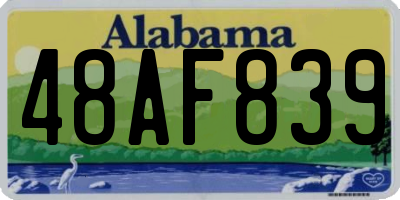 AL license plate 48AF839