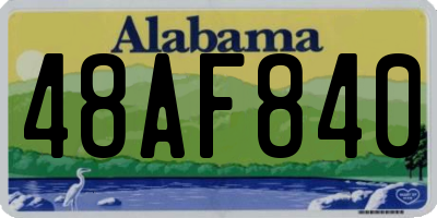 AL license plate 48AF840