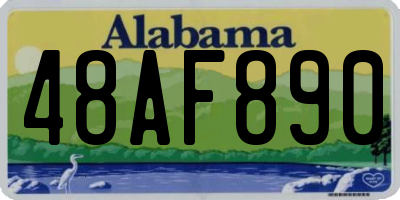 AL license plate 48AF890