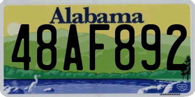 AL license plate 48AF892