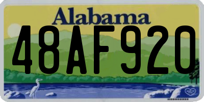 AL license plate 48AF920