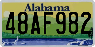AL license plate 48AF982