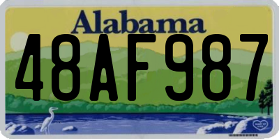 AL license plate 48AF987