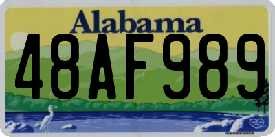 AL license plate 48AF989